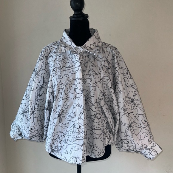 Button Down Blouson Sleeve Blouse - Picture 1 of 4